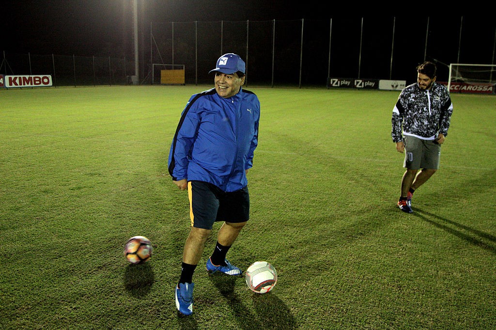 Diego Armando Maradona Trains In Formello