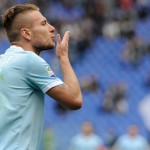 Immobile esulta con la maglia della Lazio