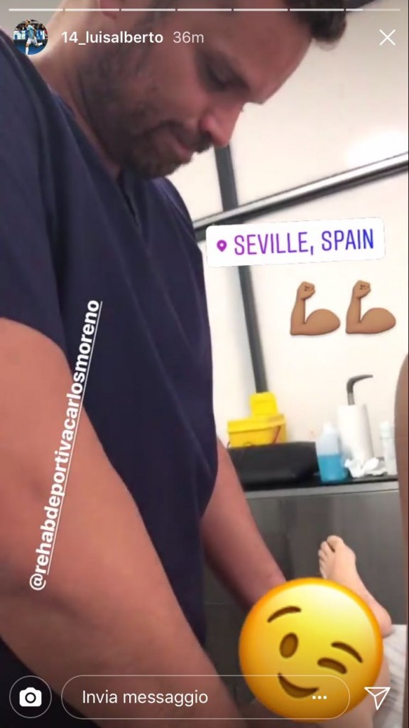 Luis Alberto in clinica a Siviglia