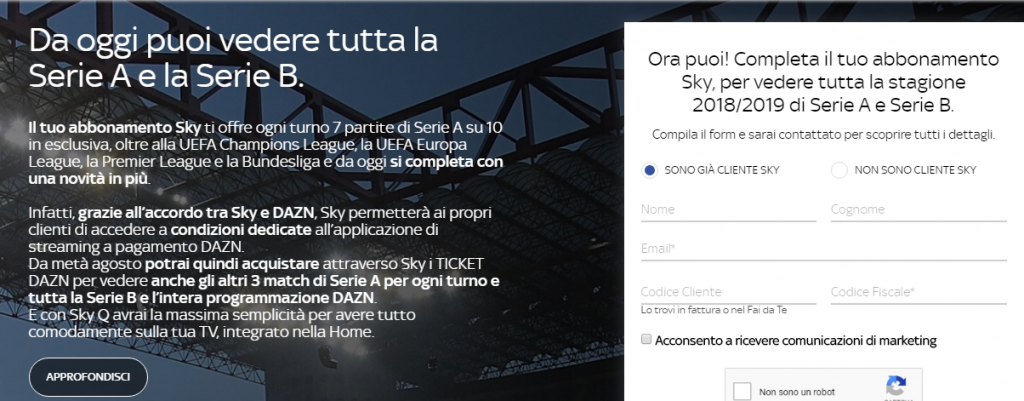 pacchetto sky