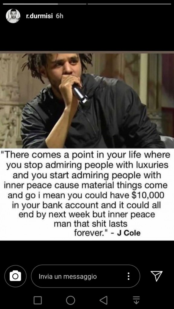 Questa la Story postata da Riza Durmisi.