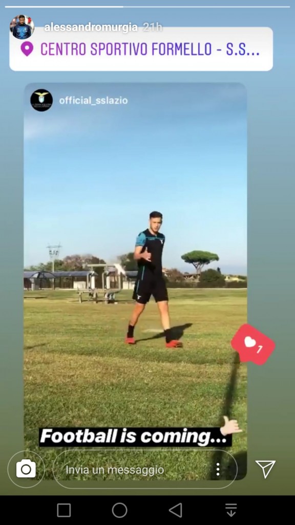 Alessandro Murgia, questo il suo post su Instagram.