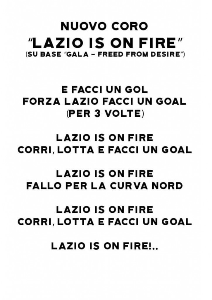 Nuovo coro Curva Nord