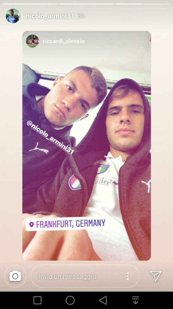 Ecco la Story ripostata da Nicolò Armini sul proprio profilo Instagram.