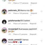Questi i commenti di Mercado e Pareja sotto il post di Correa.