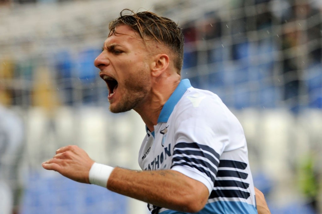 Ciro Immobile esulta per il gol contro la Spal