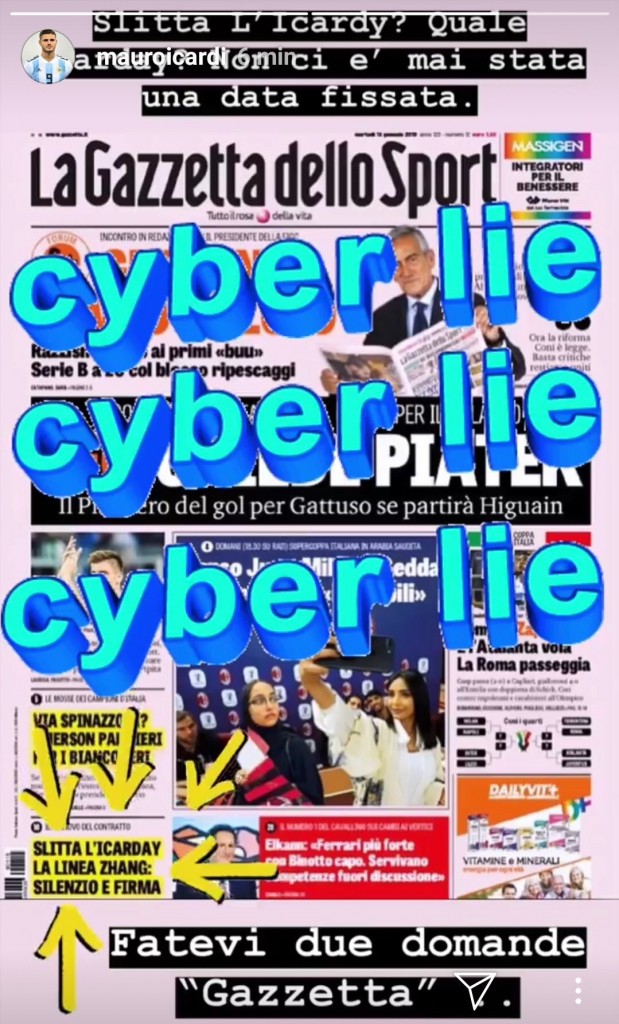 icardi vs gazzetta