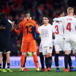 Il Siviglia festeggia il successo contro il Barcellona in Copa del Rey