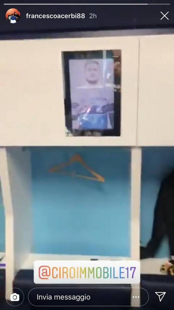 La Instagram story di Acerbi