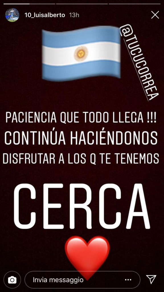 La story di Luis Alberto su Correa