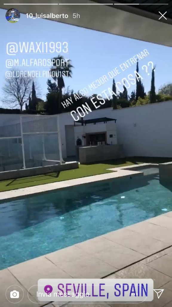 La Instagram story di Luis Alberto
