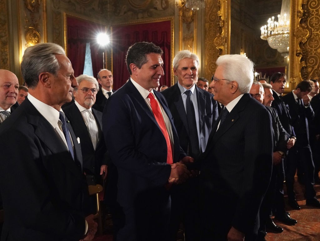 SS Lazio v Atalanta BC - Tim Cup Previews: Team's Delegations Meet President Sergio Mattarella