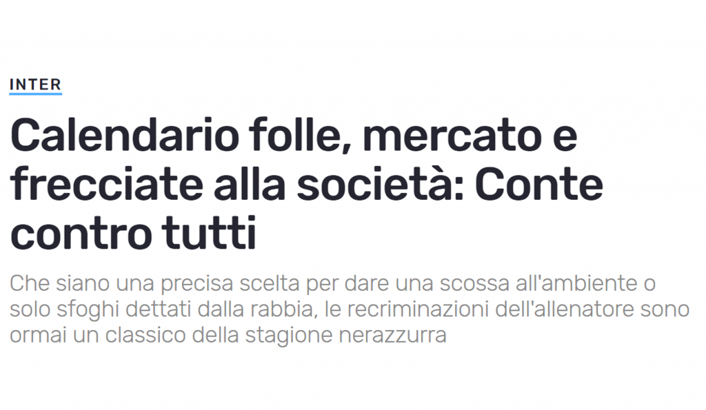 Sportmediaset su Conte