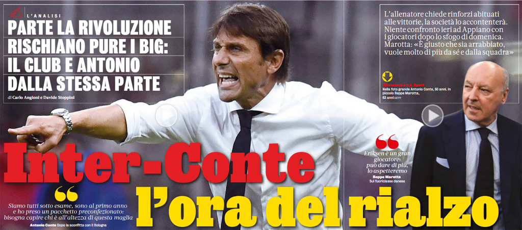 L'articolo della Gazzetta di oggi sull'Inter
