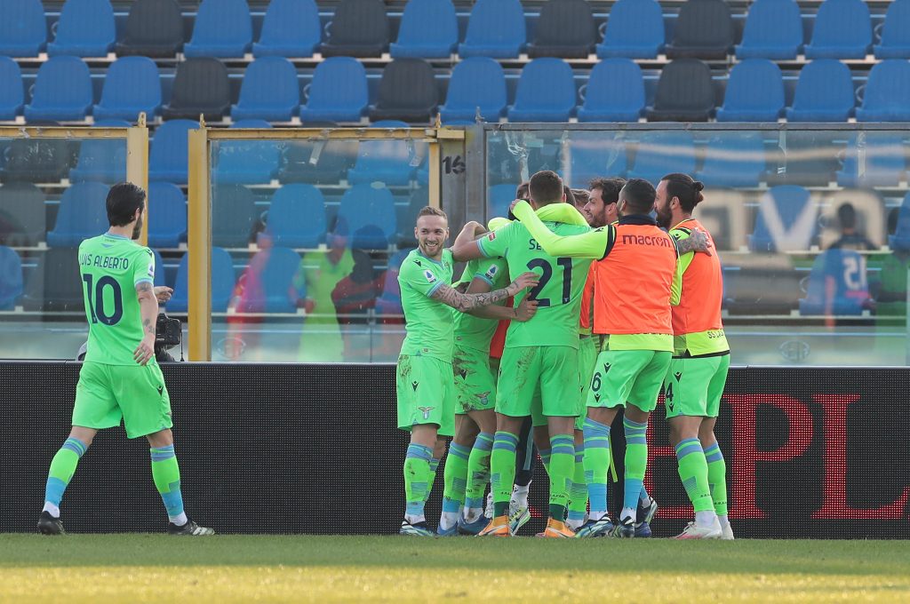 Atalanta - Lazio, festeggiamenti per il gol di Correa