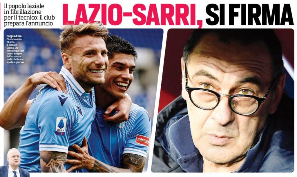 Lazio-Sarri, si firma