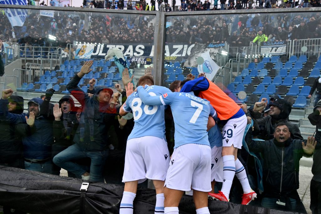 L'esultanza della Lazio