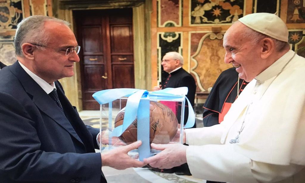 lotito-papa-udienza-pallone