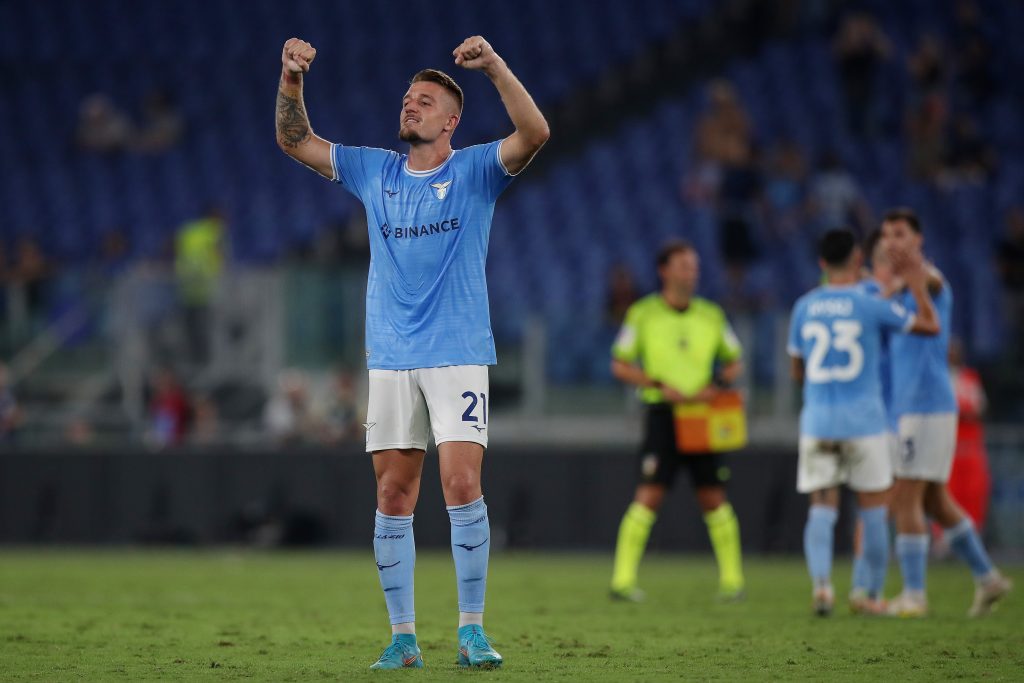 L'esultanza di Milinkovic