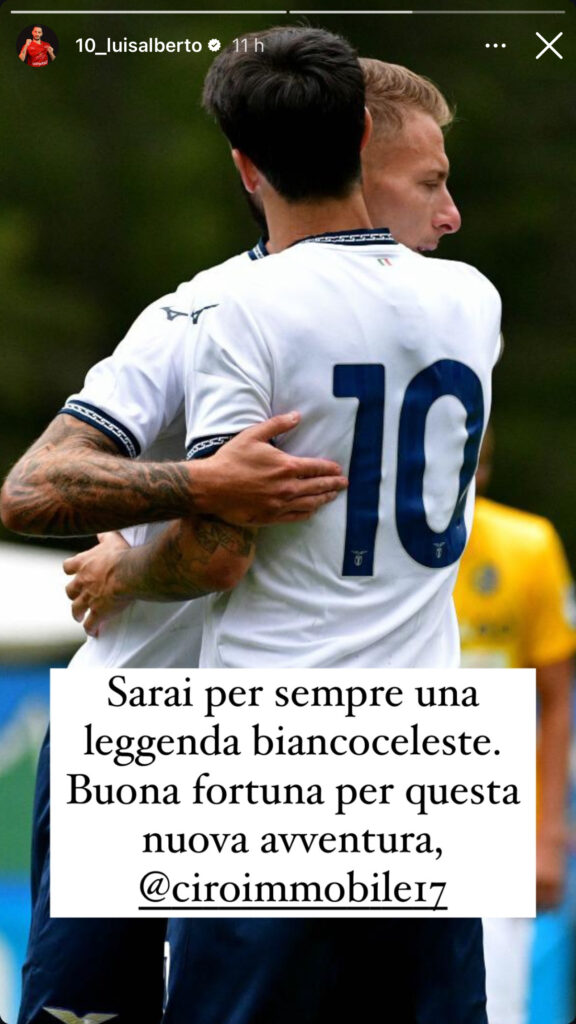 Luis Alberto saluta Immobile
