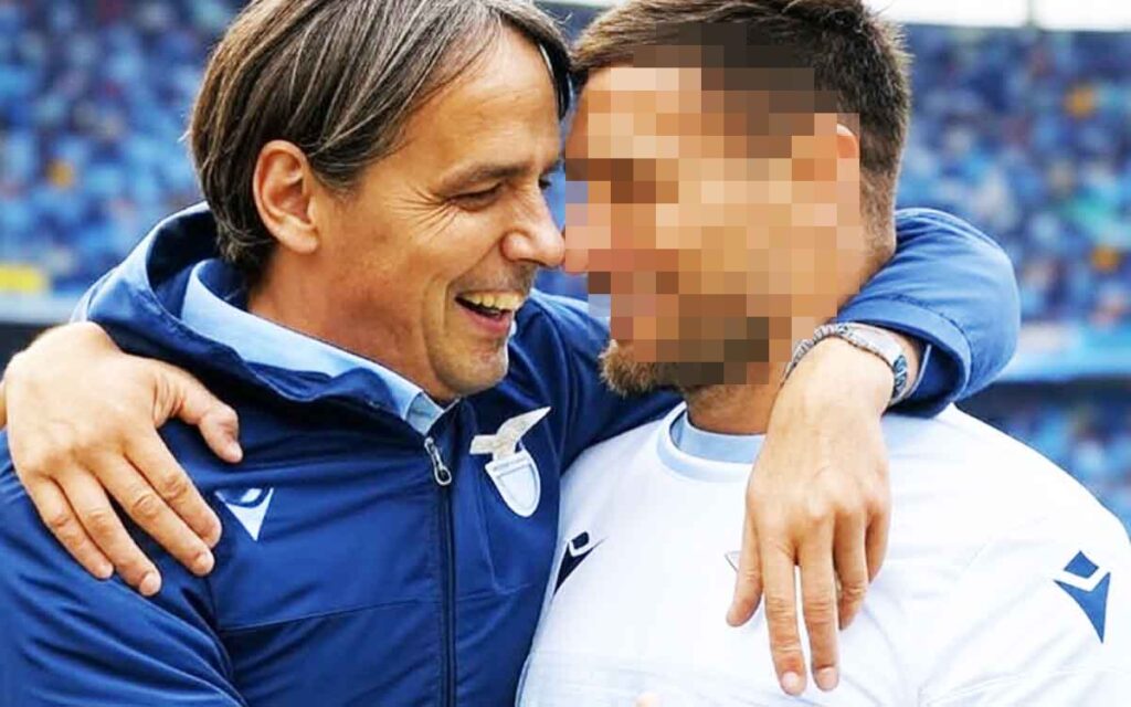 Inzaghi e un giocatore della Lazio